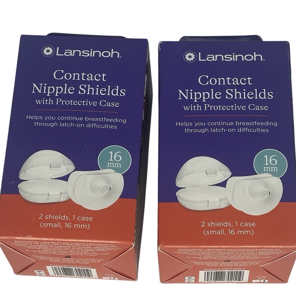 Lansinoh‎ Contact Nipple Shields 16mm Small with Case 2 Boxes 4 Shields Total